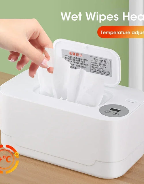 Load image into Gallery viewer, Portable Baby Wipe Warmer 2-in-1 Heated Towel Dispenser with LED Display Heating Box for Home Car Travel Accessories
