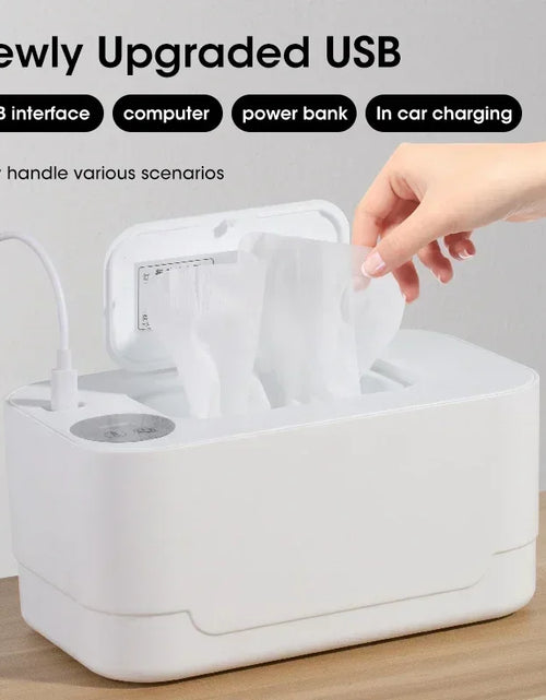 Load image into Gallery viewer, Portable Baby Wipe Warmer 2-in-1 Heated Towel Dispenser with LED Display Heating Box for Home Car Travel Accessories
