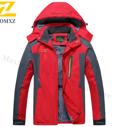 Men's Thermal Fleece-Lined Waterproof Windproof Mountaineering Parka with Graphene Heating