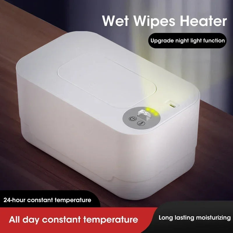Portable Baby Wipe Warmer 2-in-1 Heated Towel Dispenser with LED Display Heating Box for Home Car Travel Accessories