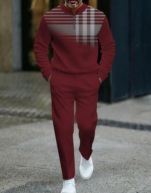 Load image into Gallery viewer, 3D Printed Tracksuit Set - Half Zip Sweatshirt &amp; Pants
