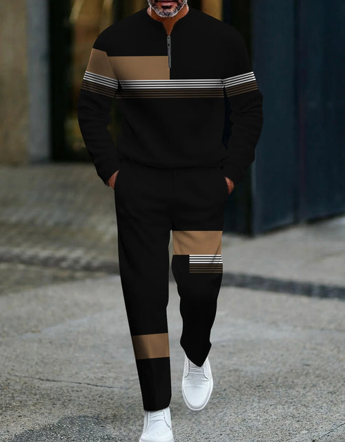 Load image into Gallery viewer, 3D Printed Tracksuit Set - Half Zip Sweatshirt &amp; Pants
