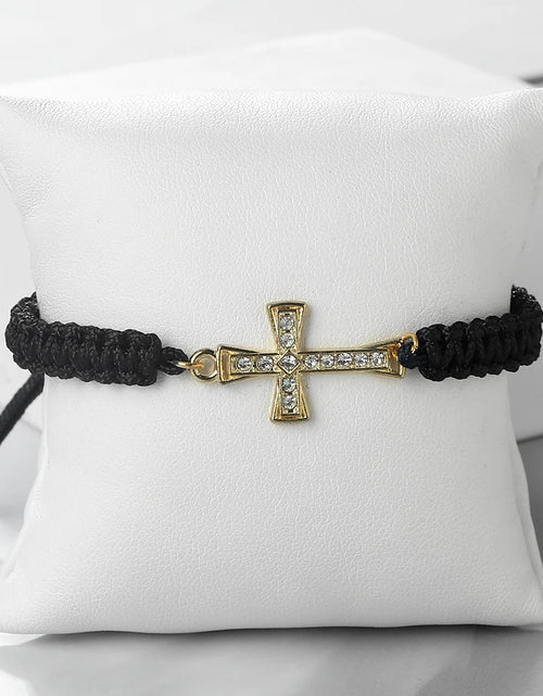Load image into Gallery viewer, Red Thread Crystal Cross Bracelet - Christian Prayer &amp; Meditation Jewelry
