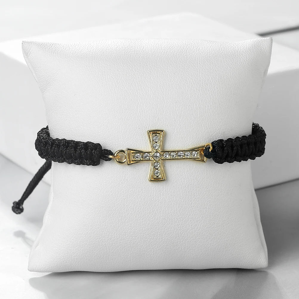 Red Thread Crystal Cross Bracelet - Christian Prayer &amp; Meditation Jewelry