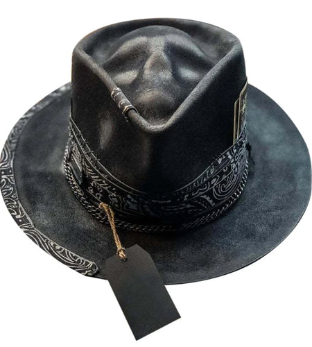 Black Gothic Cowboy Hat - Skull Halloween Party Festival Headwear