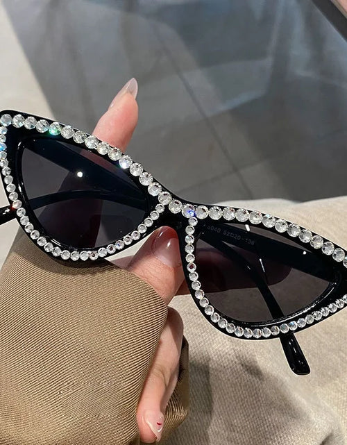 Load image into Gallery viewer, Women's Luxury Cat Eye Sunglasses - Crystal Diamond Frame Eye wear
