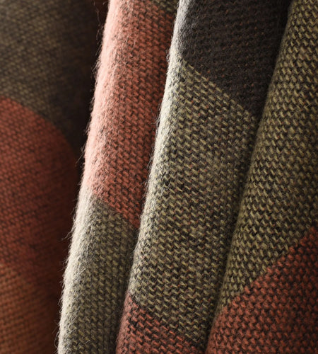 Women's Winter Plaid Poncho Cape - Oversized Cashmere Pashmina Shawl