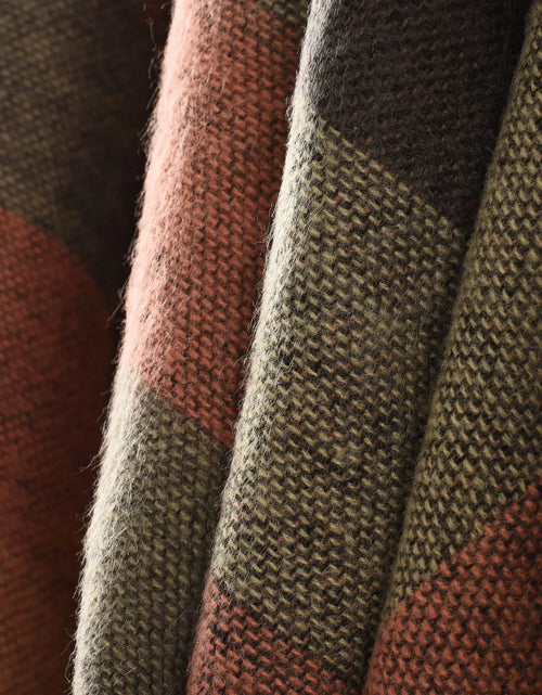 Load image into Gallery viewer, Women's Winter Plaid Poncho Cape - Oversized Cashmere Pashmina Shawl
