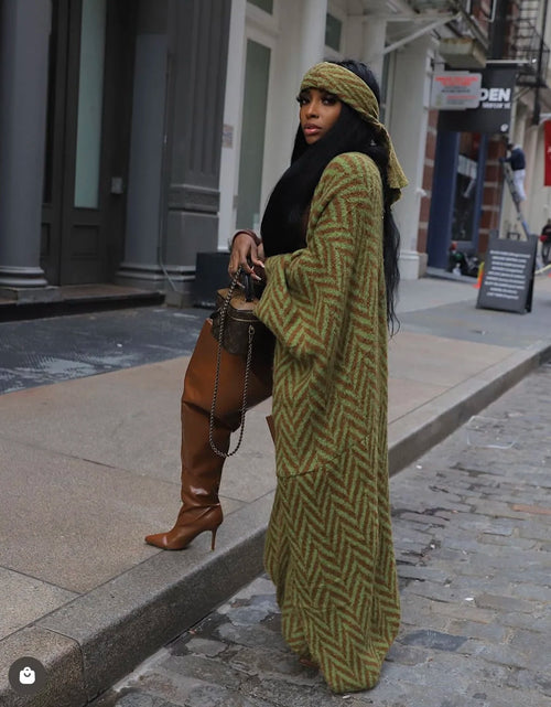 Load image into Gallery viewer, Women's African Print Kimono Cardigan - Luxury Long Winter Jacket
