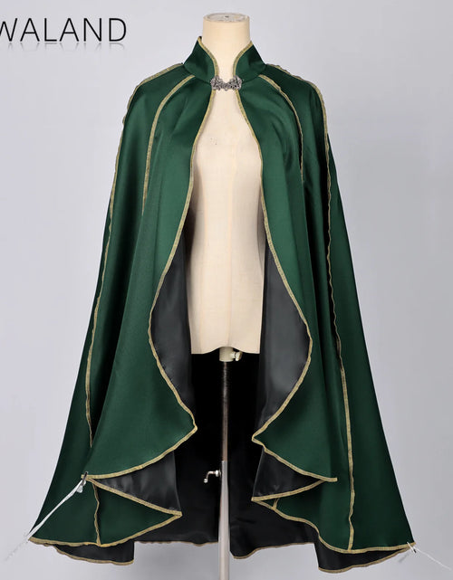 Load image into Gallery viewer, Medieval Wizard Cloak - Green Cosplay Robe for Halloween &amp; Parties
