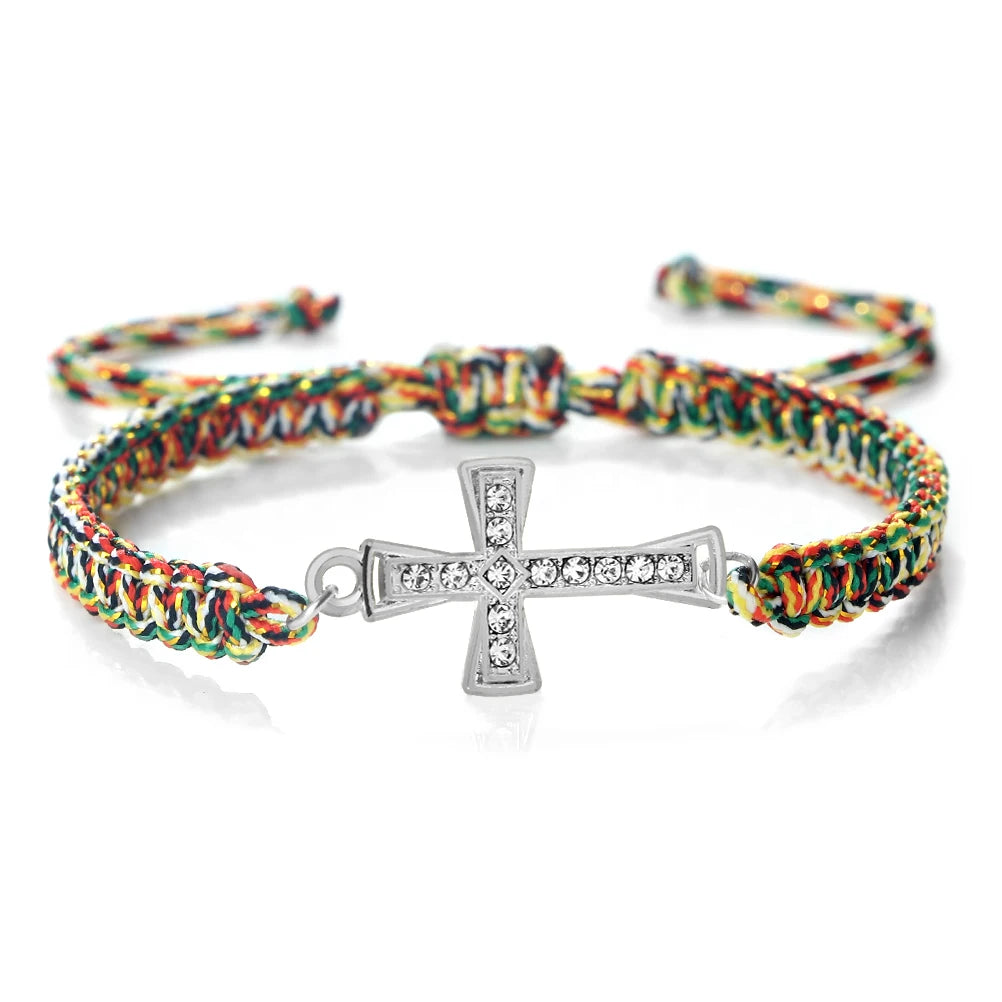 Red Thread Crystal Cross Bracelet - Christian Prayer &amp; Meditation Jewelry