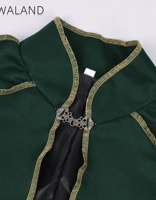 Load image into Gallery viewer, Medieval Wizard Cloak - Green Cosplay Robe for Halloween &amp; Parties
