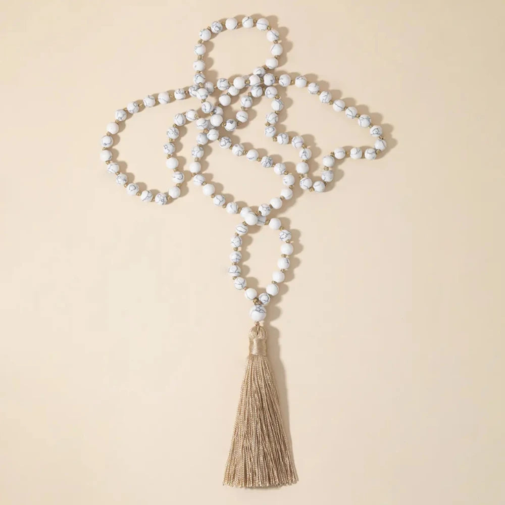 08 Bead Red Turquoise Japamala Necklace - Buddhist Prayer Mala Jewelr