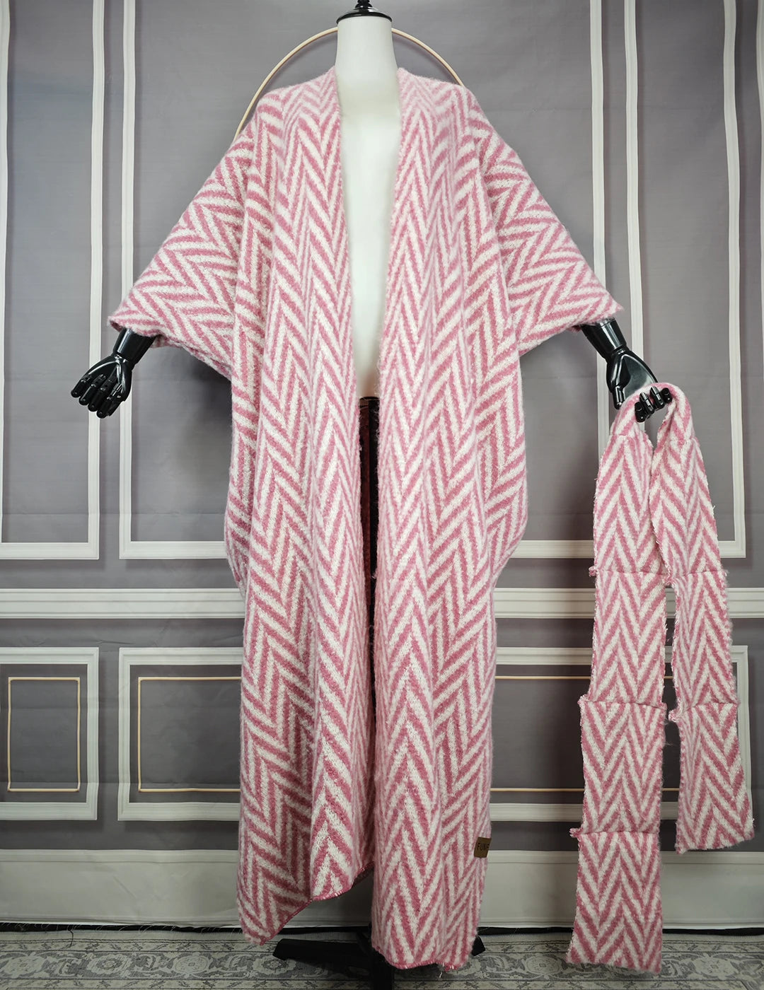 Women's African Print Kimono Cardigan - Luxury Long Winter Jacket