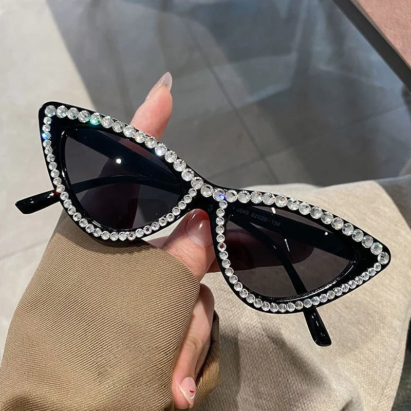Women's Luxury Cat Eye Sunglasses - Crystal Diamond Frame Eye wear