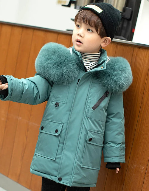 Load image into Gallery viewer, Premium Children's Winter Hooded Down Jacket - 80% White Duck Down Parka Coat for Kids 2-12 Years
