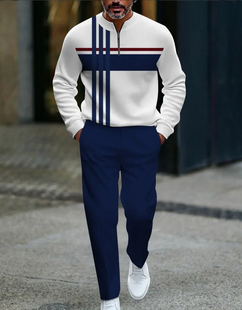 Load image into Gallery viewer, 3D Printed Tracksuit Set - Half Zip Sweatshirt &amp; Pants
