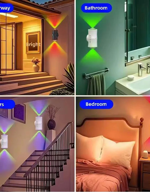 Load image into Gallery viewer, RGB 7colors Motion Sensor LED Night Light USB Charging Intelligent Human Induction Double Head Cabinet Lamp Kitchen Stairs Light
