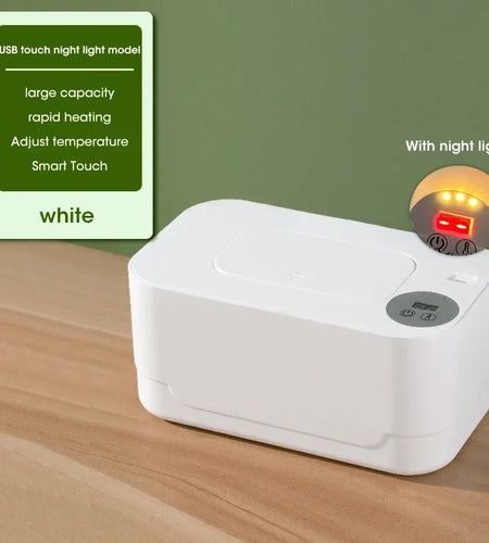 Portable Baby Wipe Warmer 2-in-1 Heated Towel Dispenser with LED Display Heating Box for Home Car Travel Accessories