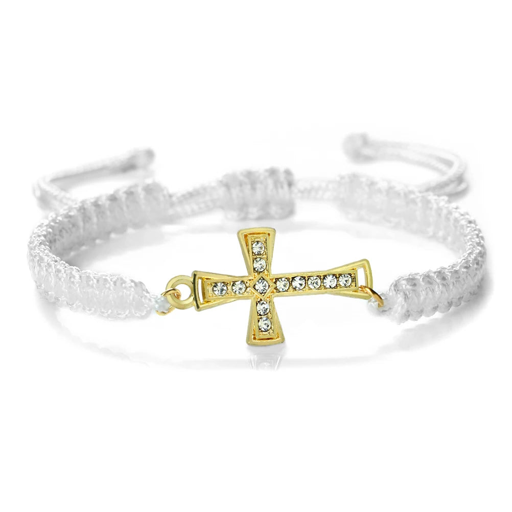 Red Thread Crystal Cross Bracelet - Christian Prayer &amp; Meditation Jewelry