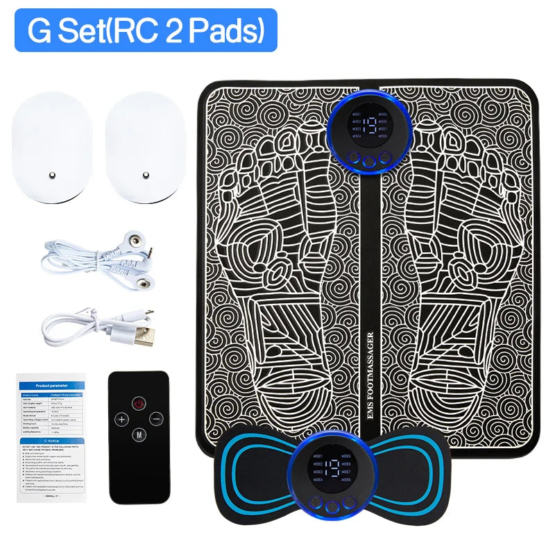 Electric EMS Foot Massager Pad - Pain Relief &amp; Blood Circulation Mat