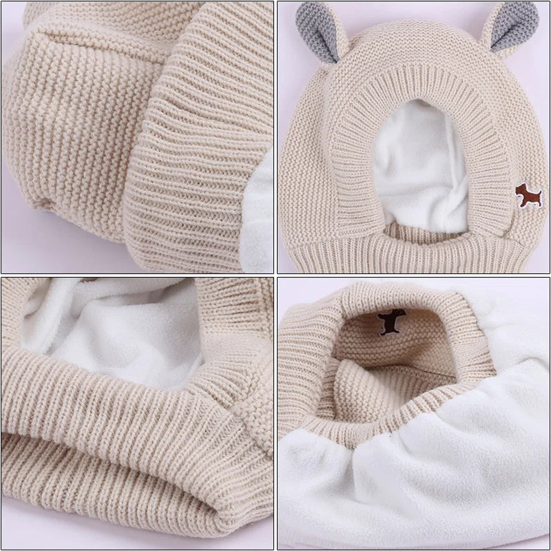 Winter Warm Big Dog Hat Cap Thickened Knit Pet Headwear Headgear for Medium Large Dogs Labrador mascotas Costume Accessories