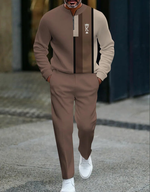 Load image into Gallery viewer, 3D Printed Tracksuit Set - Half Zip Sweatshirt &amp; Pants
