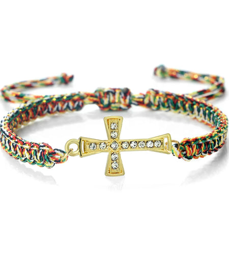Red Thread Crystal Cross Bracelet - Christian Prayer &amp; Meditation Jewelry