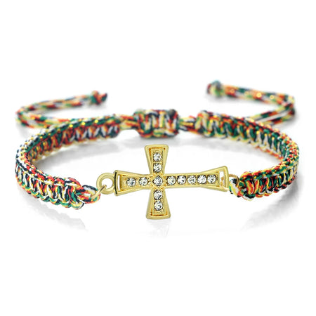 Red Thread Crystal Cross Bracelet - Christian Prayer &amp; Meditation Jewelry