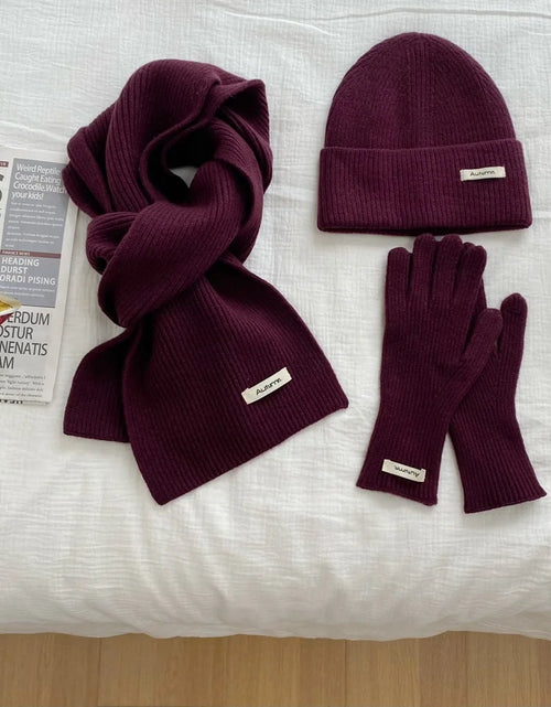 Load image into Gallery viewer, Women's Knitted Hat, Scarf &amp; Glove Set - Warm Winter Accessories
