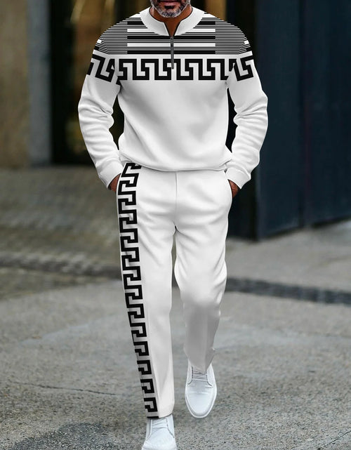 Load image into Gallery viewer, 3D Printed Tracksuit Set - Half Zip Sweatshirt &amp; Pants
