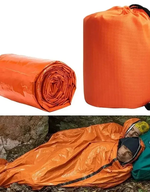 Load image into Gallery viewer, Emergency Mylar Sleeping Bag - Waterproof Thermal Survival Blanket
