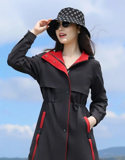 Load image into Gallery viewer, plus Size Women's Hooded Windbreaker Jacket 60-175 Kg Casual Rustic Long Fall/Winter Fashion Outerwear
