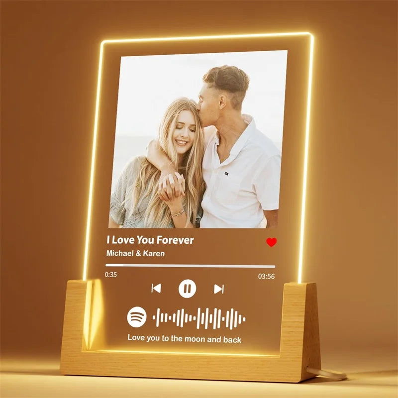 Custom Spotify Plaque - Personalized Photo Song Gift for Couples