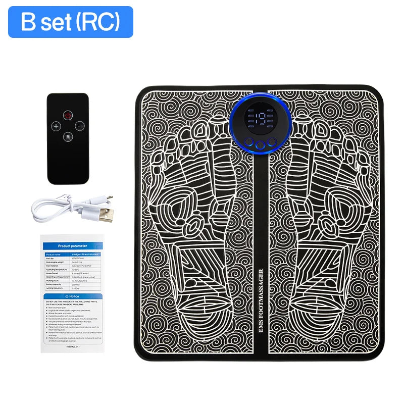 Electric EMS Foot Massager Pad - Pain Relief &amp; Blood Circulation Mat
