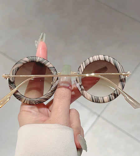 Luxury Designer Round Sunglasses - Vintage Steampunk Eye wear with Rivet Details