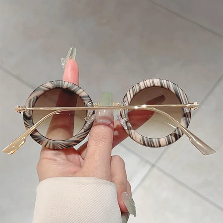 Luxury Designer Round Sunglasses - Vintage Steampunk Eye wear with Rivet Details