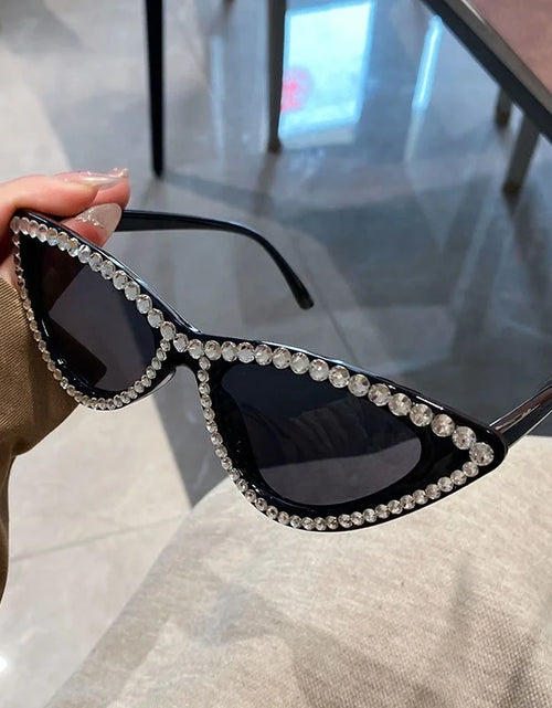 Load image into Gallery viewer, Women's Luxury Cat Eye Sunglasses - Crystal Diamond Frame Eye wear
