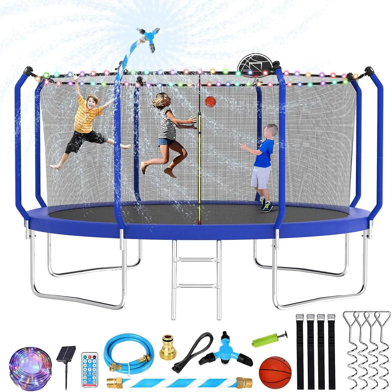 Upgraded Trampoline with Basketball Hoop - 8FT to 14FT Outdoor Backyard