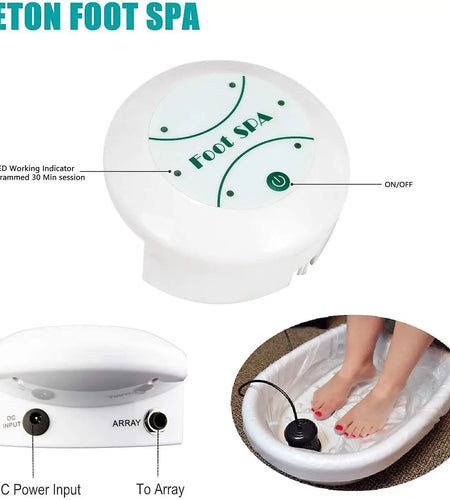 Detox Ionic Foot Spa Bath Massager Vibrating Electric Mini FootBath Machines Cleanse Whirlpool Care Arrays Aqua Health Therapy