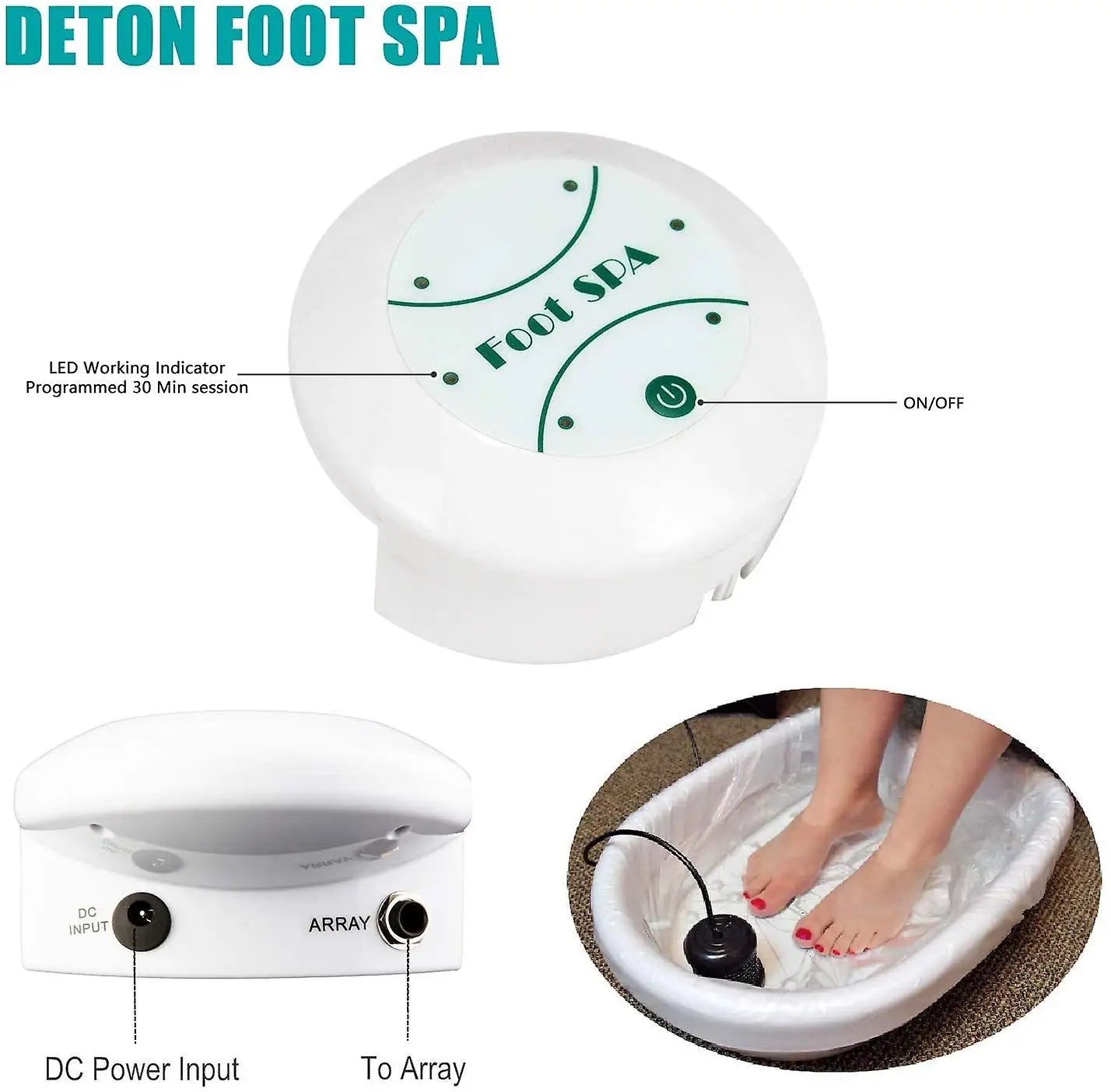 Detox Ionic Foot Spa Bath Massager Vibrating Electric Mini FootBath Machines Cleanse Whirlpool Care Arrays Aqua Health Therapy