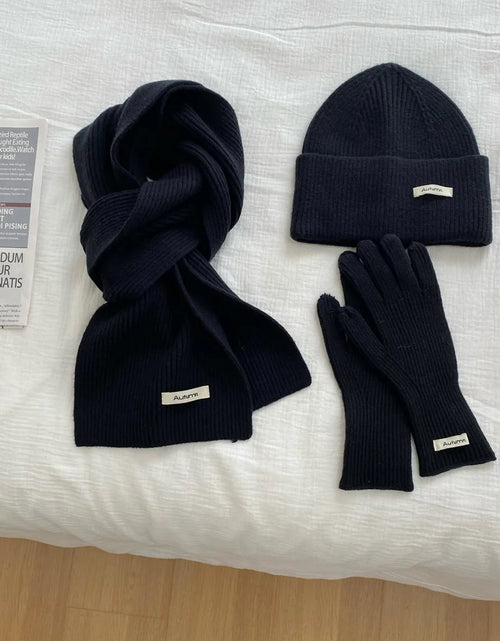 Load image into Gallery viewer, Women's Knitted Hat, Scarf &amp; Glove Set - Warm Winter Accessories
