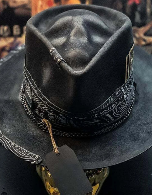 Load image into Gallery viewer, Black Gothic Cowboy Hat - Skull Halloween Party Festival Headwear

