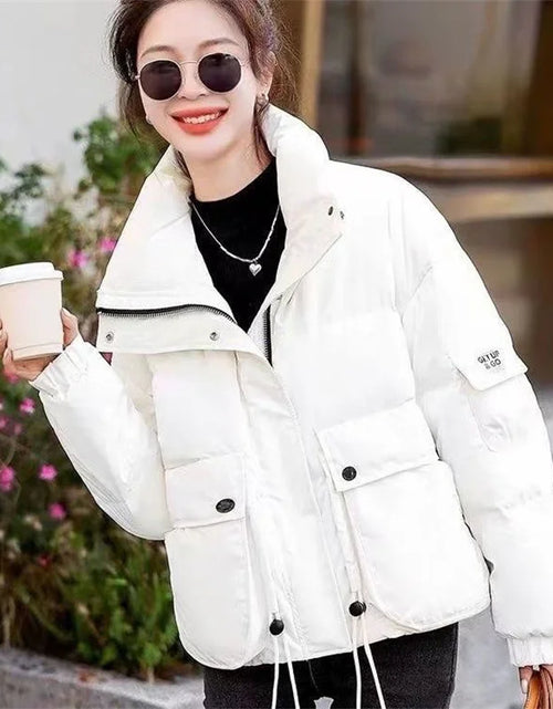 Load image into Gallery viewer, Women's Green Glossy Down Cotton Parka - Short Winter Jacket 2025
