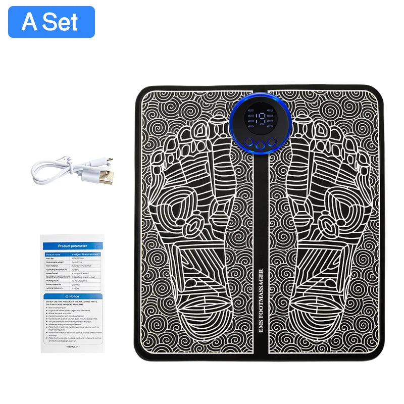 Electric EMS Foot Massager Pad - Pain Relief &amp; Blood Circulation Mat