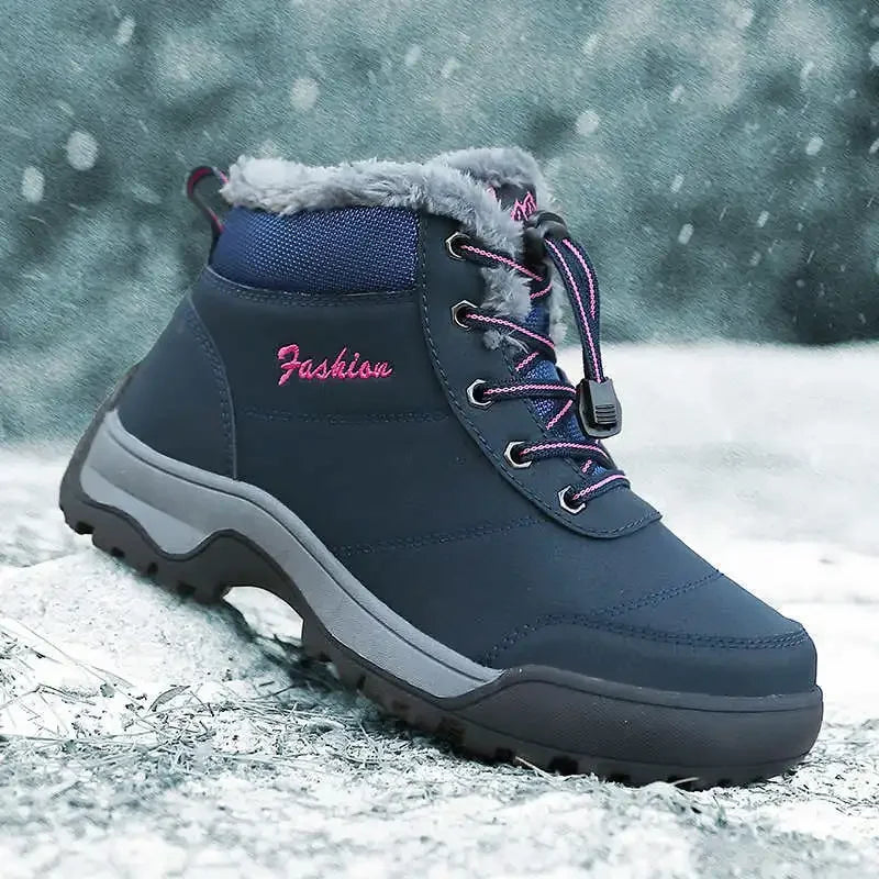 Women's Warmed Trekking Shoes - Insulated Hiking Sneakers Wide Fit