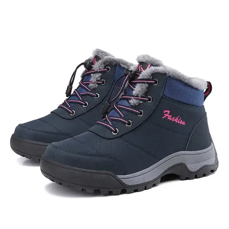 Women's Warmed Trekking Shoes - Insulated Hiking Sneakers Wide Fit