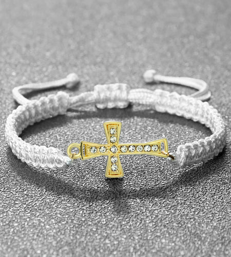 Red Thread Crystal Cross Bracelet - Christian Prayer &amp; Meditation Jewelry