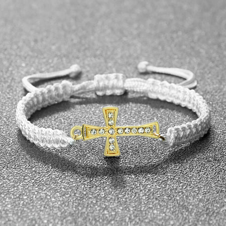 Red Thread Crystal Cross Bracelet - Christian Prayer &amp; Meditation Jewelry