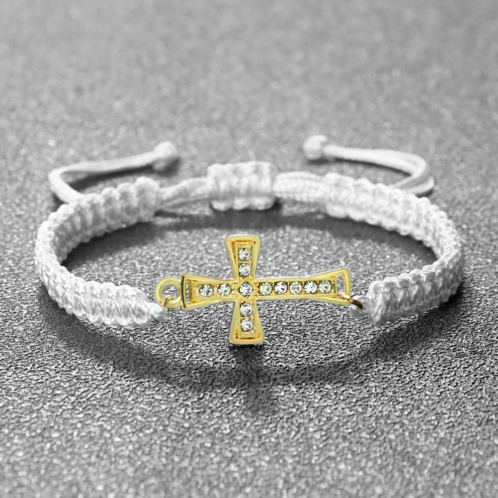 Red Thread Crystal Cross Bracelet - Christian Prayer &amp; Meditation Jewelry